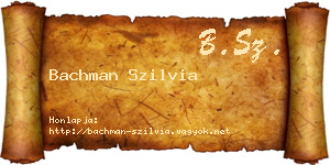 Bachman Szilvia névjegykártya