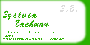 szilvia bachman business card